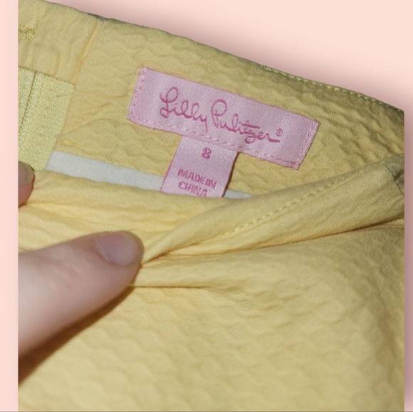 Lilly Pulitzer Hotty Pink Floral No Fauna Panel Yellow and Pink Skirt Women's 8 - Picture 3 of 3